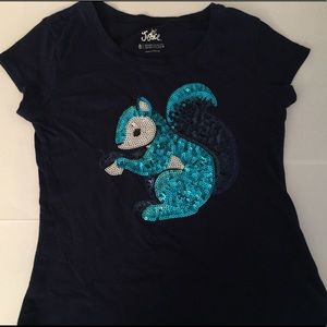 Justice Sequin squirrel Top